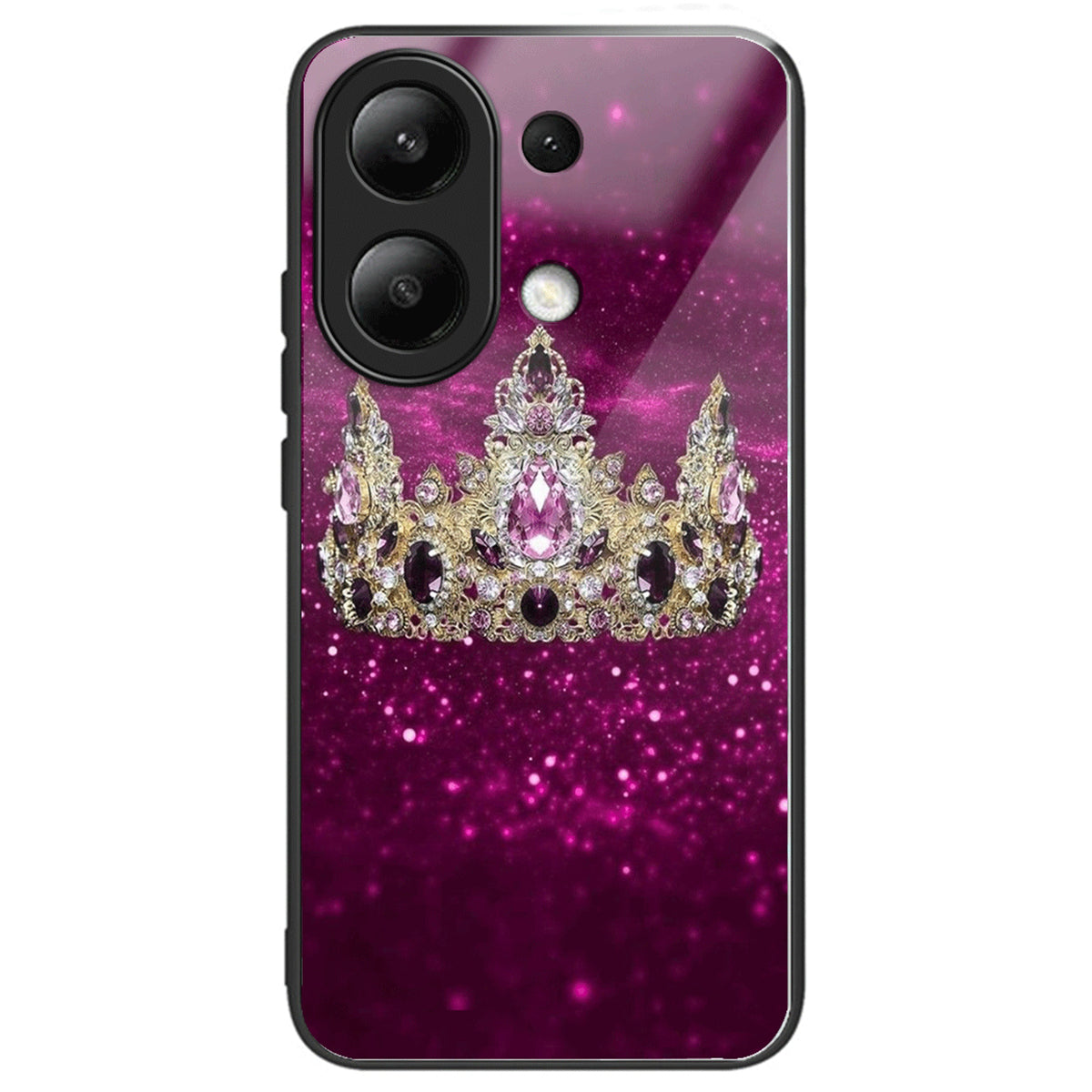 For Xiaomi Redmi Note 13 4G Phone Case Tempered Glass+TPU Pattern Print Back Cover For Xiaomi Redmi Note 13 4G Phone Case Tempered Glass+TPU Pattern Print Back Cover